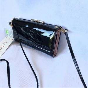 New Black Shiny Crossbody Purse